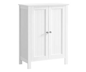VASAGLE Armadio da Bagno Autoportante, con 2 Ripiani Regolabili | Mobile da Bagno, Organizzatore Portaoggetti, 60 x 30 x 80 cm, Bianco Nuvola, Collezione HELAN BCB60W