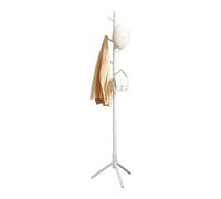 VASAGLE Attaccapanni da Terra, Appendiabiti in Legno a Forma di Albero, 8 Ganci, 3 Altezze, per Vestiti Cappelli Borse, Ingresso Camera da Letto Ufficio, Bianco RCR04WT