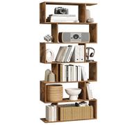 VASAGLE Bücherregal, Regal mit 6 Ebenen, 24 x 70 x 191 cm, Standregal, Büroregal, freistehend, Dekoregal, zur Präsentation, Modern, für Wohnzimmer, Schlafzimmer, Büro, vintagebraun LBC61BX
