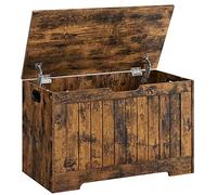 VASAGLE Cassapanca Contenitore, Panchina da Ingresso con 2 Cerniere di Sicurezza, Stile Rustico, 40 x 76 x 48 cm, per Ingresso, Camera da Letto, Soggiorno, Marrone Vintage LHS011T01