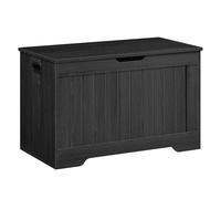 VASAGLE Cassapanca Contenitore, Panchina da Ingresso con 2 Cerniere di Sicurezza, Stile Rustico, 40 x 76 x 48 cm, per Ingresso, Camera da Letto, Soggiorno, Grigio Antracite LHS011B02