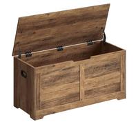 VASAGLE Cassapanca, Panca Portaoggetti, Pouf Organizzatore con 2 Cerniere di Sicurezza, Scarpiera, 40 x 100 x 46 cm, Corridoio, Camera da Letto, Soggiorno, Marrone Miele LSB061K01