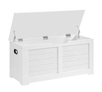 VASAGLE Cassapanca, Panca Portaoggetti, Pouf Organizzatore con 2 Cerniere di Sicurezza, Scarpiera, 40 x 100 x 46 cm, Corridoio, Camera da Letto, Soggiorno, Bianco Nuvola LSB061T10
