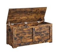 VASAGLE Cassapanca, Panca Portaoggetti, Pouf Organizzatore con 2 Cerniere di Sicurezza, Scarpiera, 40 x 100 x 46 cm, Corridoio, Camera da Letto, Soggiorno, Marrone Vintage LSB061T01