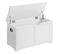 VASAGLE Cassapanca, Panca Portaoggetti, Pouf Organizzatore con 2 Cerniere di Sicurezza, Scarpiera, 40 x 80 x 46 cm, Corridoio, Camera da Letto, Soggiorno, Bianco Nuvola LSB063T14