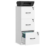 VASAGLE Cassettiera da Ufficio, Mobile per Documenti, Supporto Stampante, 3 Cass
