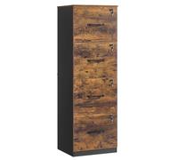 VASAGLE Cassettiera da Ufficio, Mobile per Documenti, Supporto Stampante, 4 Cassetti con Serratura, Barre Sospese Regolabili, per A4 e Lettera, Marrone Vintage e Nero Inchiostro OFC082K02