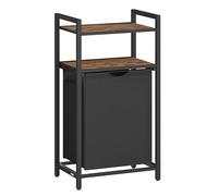 VASAGLE Cesto Portabiancheria con Sacco Estraibile, 2 Ripiani, 65 L