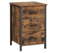 VASAGLE Comodino con 3 Cassetti, Mobile da Letto, Tavolino, per Camera da Letto, Soggiorno, 40 x 40 x 60 cm, Stile Industriale, Marrone Vintage e Nero LET509B01
