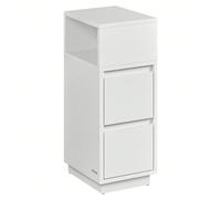 VASAGLE Comodino Stretto, Tavolino con 2 Cassetti e Scomparto Aperto Montato verso Sinistra o Destra, per Camera da Letto, Soggiorno, Bianco Nuvola [RIANIMA I PICCOLI SPAZI]Grazie alla sua struttura s