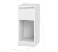 VASAGLE Comodino Stretto, Tavolino Laterale con Illuminazione LED, 1 Porta USB-A, 1 Porta USB-C, Cassetto e Scomparto, Camera da Letto, Soggiorno, Bianco Cloud/Giallo Mandorla e Bianco Cloud