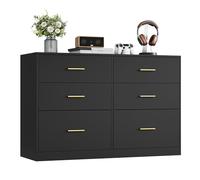 VASAGLE CUSTOS Collezione - Cassettiera Camera da Letto, Mobile con Cassetti, Moderno, Mobile TV per Soggiorno, 6 Cassetti, 40 x 119 x 78 cm, Nero Inchiostro LTS416BC01
