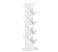 VASAGLE CUSTOS Collezione - Libreria ad Albero, Scaffale da Pavimento Moderno Autoportante, per Camera da Letto, Soggiorno, Studio, 20 x 38 x 115,2 cm, Bianco Nuvola LBC609WB01