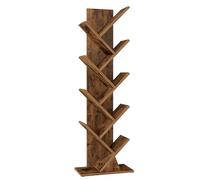VASAGLE CUSTOS Collezione - Libreria ad Albero, Scaffale da Pavimento Moderno Autoportante, per Camera da Letto, Soggiorno, Studio, 20 x 38 x 115,2 cm, Marrone Vintage LBC609KD01