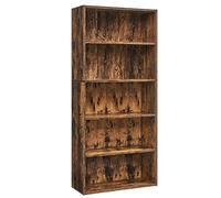 VASAGLE CUSTOS Collezione - Libreria Scaffale a 5 Ripiani, Portaoggetti, Organizzatore con Scomparti, Ripiani Aperti Regolabili, per Soggiorno, Ufficio, Camera da Letto, Marrone Vintage LBC165X01