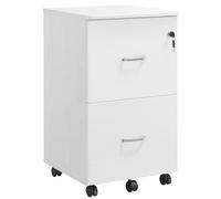 VASAGLE CUSTOS Collezione - Schedario a 2 Cassetti, Mobile da Ufficio con Serratura, Supporto per Stampante, Documenti Formato A4 Letter Cartelle Sospese, Montaggio Richiesto, Bianco LCD027W46