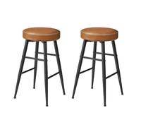 VASAGLE EKHO Collezione - Sgabelli Cucina, Set da 2 Sgabelli Alti da Bar, Sedie Cucina, Rivestimento con Cucitura, Altezza 63 cm, Sala da Pranzo, Facile da Montare, Marrone Caramello LBC080K01
