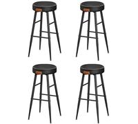 VASAGLE EKHO Collezione - Sgabelli Cucina, Set da 4 Sgabelli Alti da Bar, Sedie Cucina, PU con Cucitura, Moderno di Metà Secolo, Altezza 76,2 cm, Facile da Montare, Nero Inchiostro LBC290B01