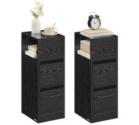 VASAGLE KAILYN Collezione Comodini Stretti con 2 Cassetti, Set di 2, Nero