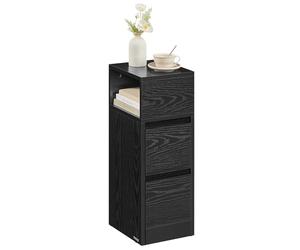 VASAGLE KAILYN Collezione Comodino Stretto con 2 Cassetti, Nero