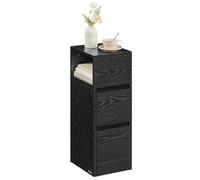 VASAGLE KAILYN Collezione Comodino Stretto con 2 Cassetti, Nero | Tavolino con 2 Cassetti e Scomparto verso Sinistra o Destra, Nero Inchiostro, LET656B56