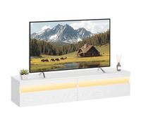 VASAGLE KAILYN Collezione - Mobile TV da Parete, Tavolino Porta TV, Pensile Sospeso, Mobile da Soggiorno, per Vari Televisori, per Soggiorno, Stile Moderno, 147 x 35 x 30 cm, Bianco Neve LTV133W01