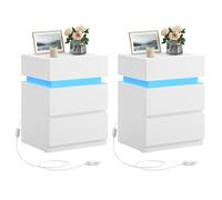 VASAGLE KAILYN Collezione - Set di 2 Comodini con Striscia Luminosa di Luci a LE