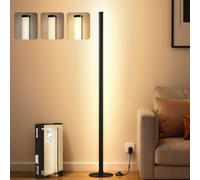 VASAGLE Lampada da Terra LED, Dimmerabile, 12 W 1200 LM, 3000 K | Lampada Moderna, 18 x 18 x 139,4 cm, Montaggio Rapido, per Soggiorno, Nero Opaco, Collezione Lusia LFL023BD02