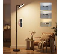 VASAGLE Lampada da Terra LED Regolabile in Altezza, Piantana 36 W, Testa Orientabile, Camera da Letto Ufficio, Timer, Funzione Memoria, Pulsanti e Telecomando, Nero Opaco LFL008BD02