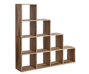 VASAGLE Libreria a 10 Cubi, Scaffale con Scomparti Aperti, Organizzatore per Decorazioni, Cernici per Foto, Piante, Soggiorno Camera da Letto Studio, 29 x 129,5 x 129,5 cm, Marrone Cammello LBC010B50