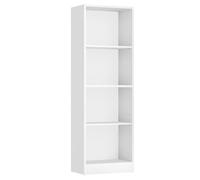 VASAGLE Libreria a 4 Ripiani Regolabili, Scaffale per Bambini, Portaoggetti, Organizzatore per Studio, Ufficio, 40 x 24 x 121.5 cm, Bianco LBC104W