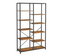 VASAGLE Libreria a 5 Livelli, Scaffale Portaoggetti, per Soggiorno Bagno Cucina Corridoio, Montaggio Facile, Marrone Vintage e Nero LLS155B01