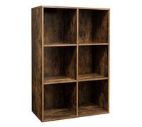 VASAGLE Libreria a 6 Cubi, Scaffale Espositore per Decorazioni, Souvenir, Piante, per Studio, Ufficio, Soggiorno, 30 x 65,5 x 97,5 cm, Marrone Vintage LBC203BX