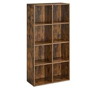 VASAGLE Libreria a 8 Cubi, Scaffale Espositore per Decorazioni, Souvenir, Piante, per Studio, Ufficio, Soggiorno, 30 x 65,5 x 129,5 cm, Marrone Vintage LBC024T01