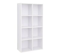 VASAGLE Libreria a 8 Cubi, Scaffale Espositore per Decorazioni, Souvenir, Piante, per Studio, Ufficio, Soggiorno, 30 x 65,5 x 129,5 cm, Bianco LBC24WT