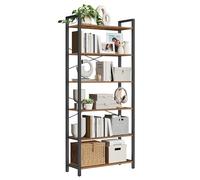 VASAGLE Libreria Alta a 6 Ripiani, Scaffale Portaoggetti, Struttura in Acciaio,