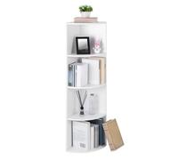 VASAGLE Libreria Angolare a 4 Livelli, Scaffali di Stoccaggio Autoportanti, Mensola Angolare, per Cucina, Camera da Letto, Soggiorno, Ufficio, Bianco LBC42WT