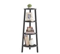 VASAGLE Libreria Angolare a 4 Ripiani, Scaffale ad Angolo, Acciaio, Robustezza, Stile Industriale, Angoliera per Soggiorno, Porta Piante da Interno, Grigio Antracite e Nero Opaco LLS034B22