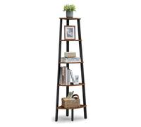 VASAGLE Libreria Angolare a 5 Ripiani, Scaffale 5 Ripiani Marrone Vintage + Nero