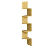 VASAGLE Libreria Angolare da Parete, Libreria Angolare a 5 Ripiani, Libreria per Piante, per Camera da Letto, Soggiorno, Bagno, Ufficio Domestico, Rovere Naturale/Mélange Grigio/Grigio Piccione/Nero