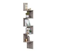 VASAGLE Libreria Angolare, Mensola Angolare da Muro, Scaffale da Parete a 5 Ripiani, 126 x 20 cm, in Camera da Letto Soggiorno Bagno Studio, Porta Piante, Greige Melange LBC020M01