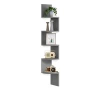 VASAGLE Libreria Angolare, Mensola Angolare da Muro, Scaffale da Parete a 5 Ripiani, 126 x 20 cm, in Camera da Letto Soggiorno Bagno Studio, Porta Piante, Grigio Tortora LBC072G49