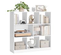 VASAGLE Libreria, Libreria Scaffale da Terra con 8 Scomparti Aperti, Utilizzabile in Orizzontale, Verticale o Capovolto, 30 x 97,5 x 100 cm, Soggiorno Studio Ufficio, Bianco LBC52WT
