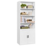 VASAGLE Libreria, Libreria Scaffale Verticale a 6 Ripiani, con Ante, 24 x 60 x 1