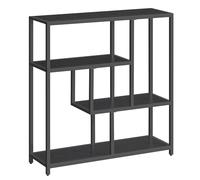 VASAGLE Libreria, Scaffale a 4 Ripiani, 30 x 100 x 103 cm, Scaffale Autoportante, per Soggiorno, Ufficio, Camera da Letto, Cucina, Nero Ebano e Nero Inchiostro LLS134B56