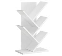 VASAGLE Libreria Scaffale ad Albero a 5 Ripiani, Salvaspazio, Libreria Verticale, per Camera da Letto Soggiorno Studio Ufficio, Bianco Nuvola LBC183T14