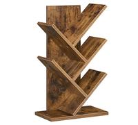 VASAGLE Libreria Scaffale ad Albero a 5 Ripiani, Salvaspazio, Libreria Verticale, per Camera da Letto Soggiorno Studio Ufficio, Marrone Vintage LBC183X01