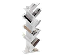 VASAGLE Libreria Scaffale ad Albero a 9 Ripiani, Salvaspazio, Libreria Verticale, per Camera da Letto Soggiorno Studio Ufficio, Bianco Nuvola LBC11WTV1