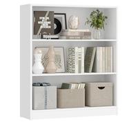 VASAGLE Libreria, Scaffale Libreria a 3 Ripiani, Scaffale Portaoggetti Aperto, 24 x 80 x 93 cm, per Soggiorno Studio Sala da Pranzo, Bianco Nuvola LBC106T14