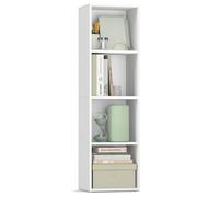 VASAGLE Libreria, Scaffale Libreria a 4 Ripiani, Scaffale Portaoggetti con Ripiani Regolabili, Scomparti Aperti, 24 x 30 x 106 cm, per Soggiorno Studio Camera da Letto, Bianco Nuvola LBC434W01